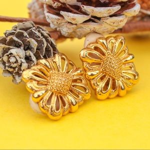 Vintage Oscar de la Renta Square Flower Earrings